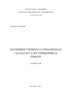 Suvremeni trendovi u organizaciji i uloga IKT-a na primjerima iz prakse