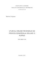 Utjecaj online recenzija na proces donošenja odluke o kupnji