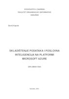 Skladištenje podataka i poslovna inteligencija na platformi Microsoft Azure