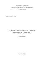 Statička analiza poslovanja poduzeća Kraš d.d.