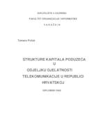 Struktura kapitala poduzeća u odjeljku djelatnosti telekomunikacije u Republici Hrvatskoj