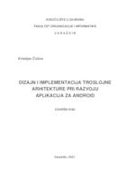 Dizajn i implementacija troslojne arhitekture pri razvoju aplikacija za Android