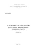 Utjecaj pandemije na uredsko poslovanje na primjerima odabranih tvrtki