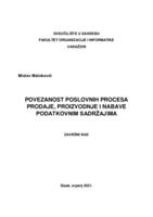 Povezanost poslovnih procesa prodaje, proizvodnje i nabave podatkovnim sadržajima