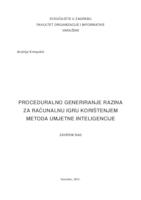 Proceduralno generiranje razina za računalnu igru korištenjem metoda umjetne inteligencije