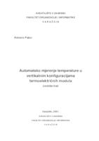 Automatsko mjerenje temperature u vertikalnim konfiguracijama termoelektričnih modula