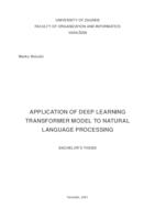 Primjena Transformer modela dubokog učenja na obradu prirodnog jezika
