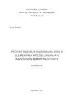 Proces razvoja računalne igre s elementima preživljavanja u razvojnom okruženju Unity