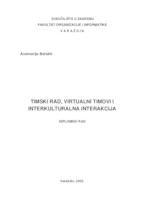 Timski rad, virtualni timovi i interkulturalna interakcija