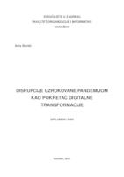 Disrupcije uzrokovane pandemijom kao pokretač digitalne transformacije