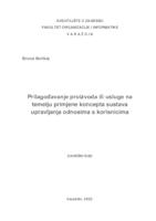 Prilagođavanje proizvoda ili usluge na temelju primjene koncepta sustava upravljanja odnosima s korisnicima