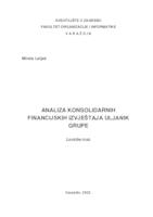 Analiza konsolidiranih financijskih izvještaja Uljanik Grupe