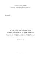 Upotreba baza podataka temeljenih na dokumentima pri razvoju programskih proizvoda