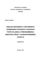 Analiza sigurnosti i uspješnosti odabranog poduzeća i njegovih tvrtki članica u prehrambenoj industriji prije i tijekom pandemije Covid-19