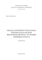 Analiza uspješnosti poslovanja poduzeća koja se bave maloprodajom prije i za vrijeme pandemije COVID-19