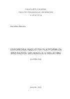 Usporedba različitih platformi za brz razvoj aplikacija u oblacima