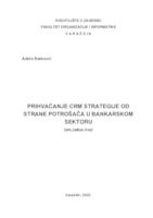 Prihvaćanje CRM strategije od strane potrošača u bankarskom sektoru