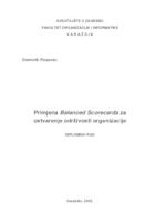 Primjena Balanced scorecarda za ostvarenje održivosti organizacije