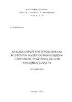 Analiza uspješnosti poslovanja mješovitih investicijskih fondova u Republici Hrvatskoj uslijed pandemije COVID-19