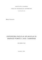 Usporedba razvoja aplikacija za Android pomoću Jave i Xamarina