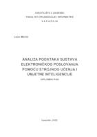 Analiza podataka sustava elektroničkog poslovanja pomoću strojnog učenja i umjetne inteligencije