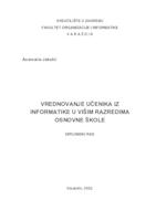 Vrednovanje učenika iz Informatike u višim razredima osnovne škole