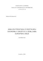 Analiza podataka o digitalnoj ekonomiji i društvu u zemljama Europske unije