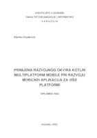 Primjena razvojnog okvira Kotlin Multiplatfrom Mobile pri razvoju mobilnih aplikacija za više platformi