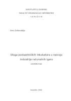 Uloga poduzetničkih inkubatora u razvoju industrije računalnih igara