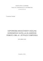 Usporedba mogućnosti dizajna korisničkih sučelja za Android pomoću XML-a i Jetpack Composea