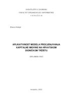 Aplikativnost modela procjenjivanja kapitalne imovine na hrvatskom dioničkom tržištu