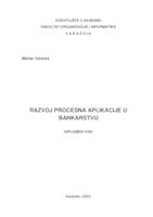 Razvoj procesne aplikacije u bankarstvu