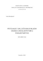 Poticanje i uključivanje mladih osoba s invaliditetom u poduzetništvo