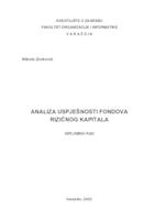 Analiza uspješnosti fondova rizičnog kapitala