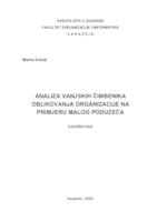 Analiza vanjskih čimbenika oblikovanja organizacije na primjeru malog poduzeća