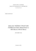 Analiza tržišne strukture farmaceutske industrije u Republici Hrvatskoj