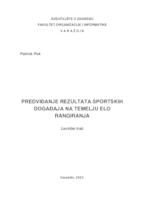 Predviđanje rezultata sportskih događaja na temelju Elo rangiranja