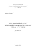 Dizajn i implementacija modularnosti mobilnih aplikacija pisanih u Flutteru