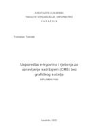 Usporedba e-trgovina i rješenja za upravljanje sadržajem (CMS) bez grafičkog sučelja