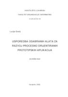 Usporedba odabranih alata za razvoj procesno orijentiranih prototipskih aplikacija