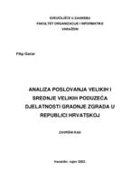 Analiza poslovanja velikih i srednje velikih poduzeća djelatnosti gradnje zgrada u Republici Hrvatskoj