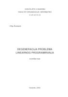 Degeneracija problema linearnog programiranja