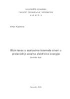 Blok-lanac u sustavima interneta stvari u proizvodnji solarne električne energije