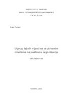 Utjecaj lažnih vijesti na društvenim mrežama na poslovne organizacije