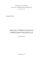 Analiza s pomoću sustava financijskih pokazatelja