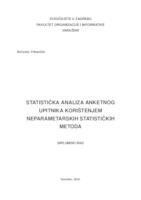 Statistička analiza anketnog upitnika korištenjem neparametarskih statističkih metoda