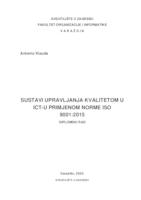 Sustavi upravljanja kvalitetom u ICT-u primjenom norme ISO 9001:2015