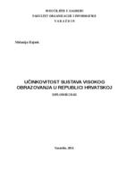 Učinkovitost sustava visokog obrazovanja u Republici Hrvatskoj