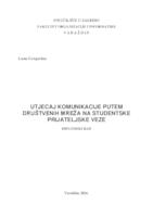 Utjecaj komunikacije putem društvenih mreža na studentske prijateljske veze