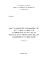 Razvoj karijere u doba umjetne inteligencije: analiza učinkovitosti životopisa i motivacijskih pisama generiranih umjetnom inteligencijom